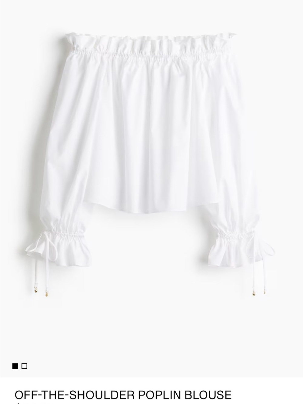 H&M White Off-Shoulder Ruffle Blouse